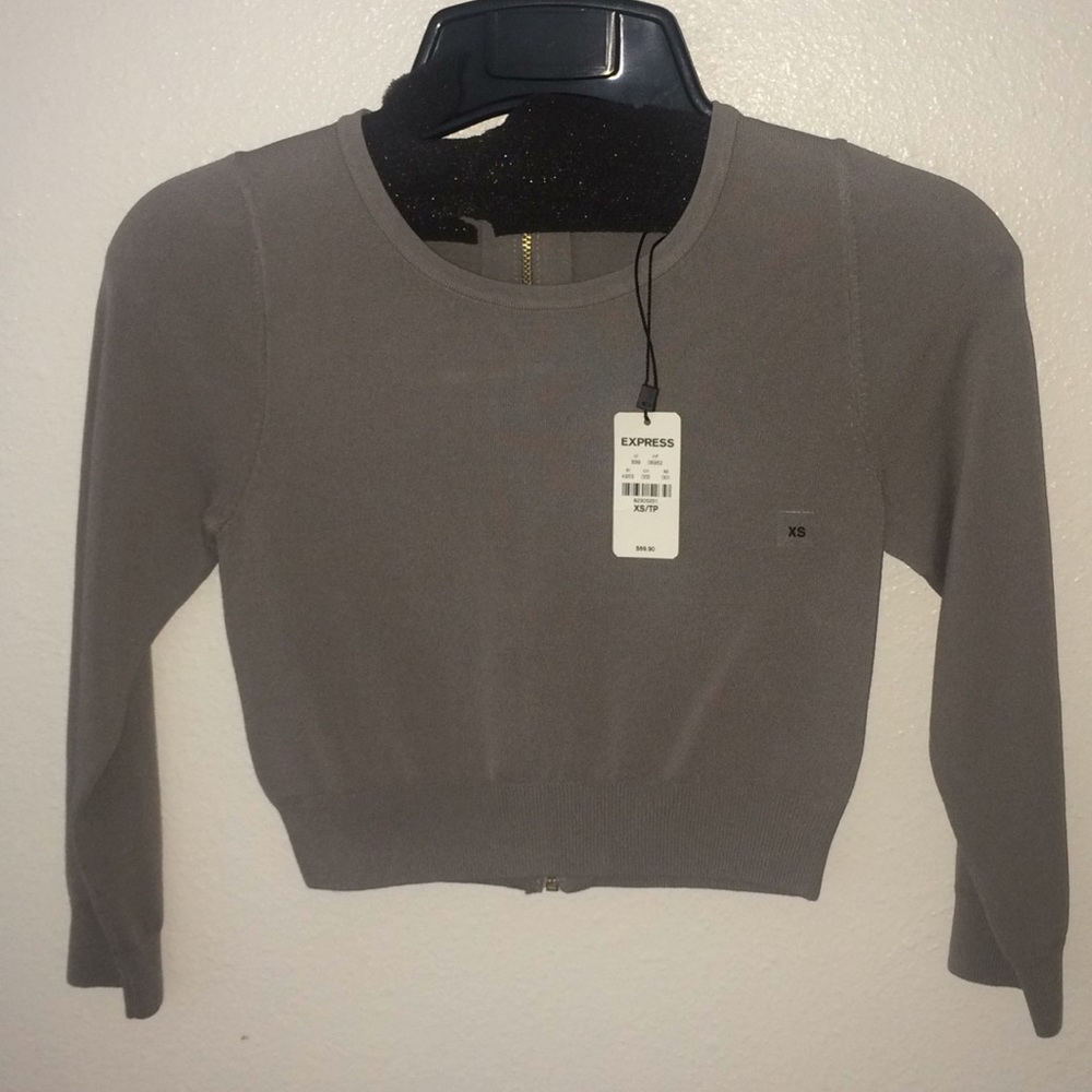 Express Body Shaping Gray Crop Top